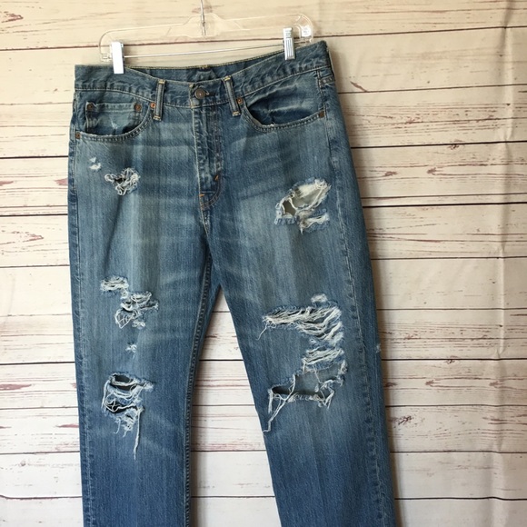 Levi 514 Mens Slim Straight Blue Jeans 34x30 - Picture 4 of 8